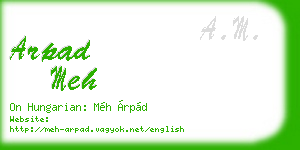 arpad meh business card